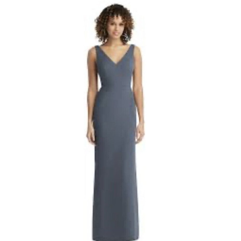 Dessy Social Womens 8194 Bridesmaid Dress‎ with Tails Silverstone Size 0